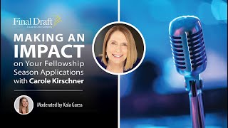 Making an Impact During Your Fellowship Interview with Carole Kirschner [upl. by Emil]