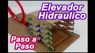 Como hacer elevador hidraulico con materiales caseros🙉 [upl. by Drawe]