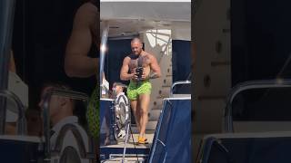 Conor gets off the yacht to give some of his beers mcgregor yatch beers [upl. by Notfol898]