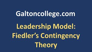 Leadership Model Fiedlers Contingency Theory [upl. by Zilevi]