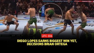 UFC 306 results Diego Lopes batters Brian Ortega with a barrage of hard punches for 3 rounds [upl. by Chee138]