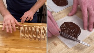 CHOCOLATE DECORATIONS 🍫 3 recipes to wow your guests [upl. by Hattie]