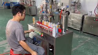 AILE Semi Automatic Butane Gas Cartridge Cassette Lighter Gas Aerosol Filling Machine test video [upl. by Leind]