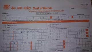 How to Fill Account Opening Form of Bank of Baroda in 2024  Simplified in Hindi [upl. by Elamef379]