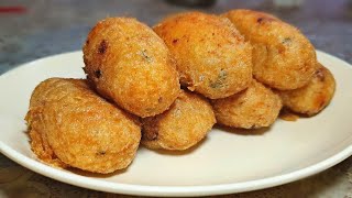 Mauritian Cuisine Boulette Pomme de Terre Croquette  Mashed Potato Fritters Recipe [upl. by Alyel843]