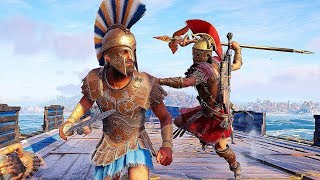 Assassins Creed Odyssey Spartan War Hero Rampage Staff of Hermes Kills amp Naval Combat [upl. by Mora]