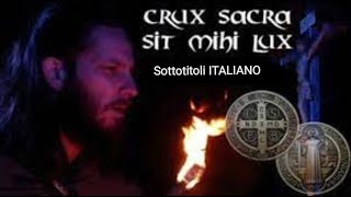 Song of the prayer of St Benedict CRUX SACRA SIT MIHI LUX [upl. by Sirtimed]