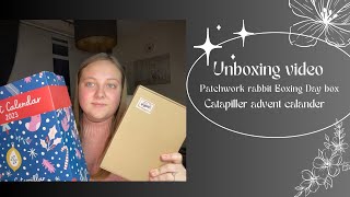 Flosstube 2 Caterpillar cross stitch advent calendar and Patchwork rabbit Boxing Day box unboxing [upl. by Esinnej711]