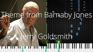 🎹 Theme from Barnaby Jones Jerry Goldsmith Synthesia Piano Tutorial [upl. by Ahsiugal]