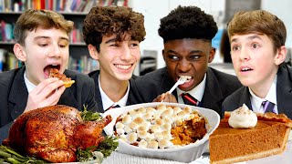 British Highschoolers try Thanksgiving Dinner for the First Time [upl. by Drofdeb]