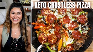 KETO CRUSTLESS PIZZA How to Make Keto Supreme Pizza [upl. by Amej224]