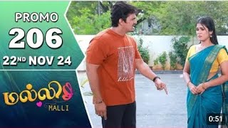 malli serial promo 206 22nd nov 24 [upl. by Nad277]