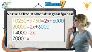 Terme und Gleichungen Anwendungsaufgaben  Klasse 7 ★ Wissen [upl. by Idnerb]