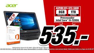 FINANCIAMENTO 0 JUROS  Acer ES1572560E  Office 365 Pessoal por 535€ [upl. by Yssis]