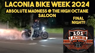 Laconia Bike Week 2024  BURNOUTS 🔥 COPS 🔥 WHEELIES 🔥  Watching Drunks Leave The HIGH OCTANE Saloon [upl. by Eahsat]