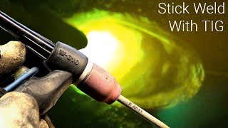 Pulse Stick Welding With a TIG Welder  High Frequency Arc Start and Variable Amperage [upl. by Sumedocin123]