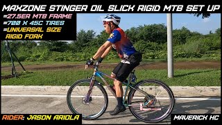 700x45c Tires sa 275er MAXZONE STINGER LIMITED EDITION Oil Slick Rigid MTB ni Jason Ariola [upl. by Maynard]