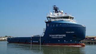 PSV TROMS MIRA  Tidewater Marine Fleet  Great Yarmouth 26718 [upl. by Thalassa]