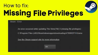 Steam Missing File Privileges Fix  Resolve Error Missing File Privileges  Quick Guide [upl. by Yboc]