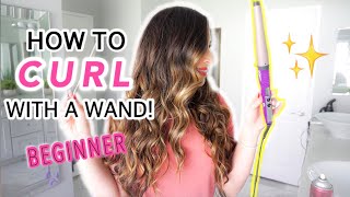 HOW TO CURL YOUR HAIR WITH A WAND FOR BEGINNERS  SIMPLIFIED AND MADE EASY  DUMMIES 101 [upl. by Timms406]