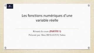 Résumé fonctions numériques dune variable réelle ملخص الدوال العددية   partie 14 [upl. by Ibbed]