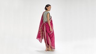 How To Drape a Sari No 76 Bharatnatyam Drape  Tamil Nadu India [upl. by Egas]