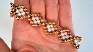 How to make an easy bracelet DIY beaded bracelet tutorial [upl. by Hoenack]