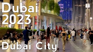 Dubai Burj Khalifa Night City Center Walking Tour 4K  United Arab Emirates 🇦🇪 [upl. by Arakawa]