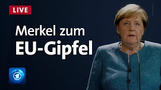 EUGipfel zu Corona Pressekonferenz mit Kanzlerin Merkel [upl. by Eizus]