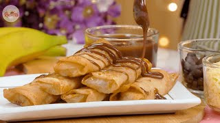 Popia Pisang Dengan Coklat amp Cheese Meleleh Ketagih [upl. by Ahsienor]