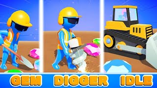 Gem Digger Idle Game Gameplay Android Mobile [upl. by Atsahs]