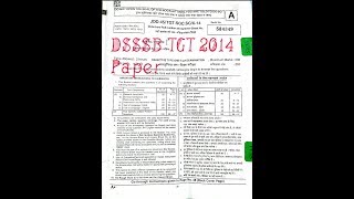 DSSSB TGT Exam Old Paper 201415 exam  with Answer key [upl. by Aicirtel]