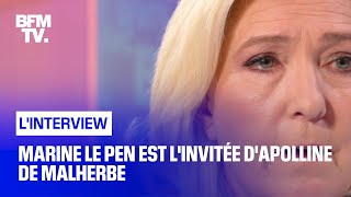 Marine Le Pen face à Apolline de Malherbe en direct [upl. by Esinwahs]