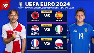 🔴 UEFA EURO 2024 Match Schedule Today amp Score Predictions as of 24 June 2024 [upl. by Kuebbing]