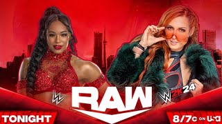 Bianca Belair Vs Becky Lynch  No Holds Barred Match  WWE RAW Live [upl. by Adnouqal]