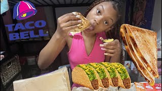 Taco Bell ASMRMukbang CRUNCHY TACOS amp STACKER REVIEW [upl. by Nitaj]