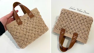 HASIR ENTRELAC MODEL ÖRGÜ ÇANTA YAPIMI  CROCHET BAG [upl. by Nanon]