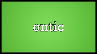 Ontic Meaning [upl. by Alisan292]