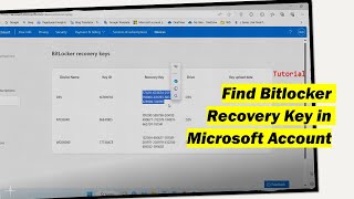 How to Find Bitlocker Recovery Key in Microsoft Account [upl. by Lig]