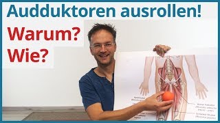 Adduktoren ausrollen ✅ Faszientraining Innenseiten Oberschenkel [upl. by Fanechka]