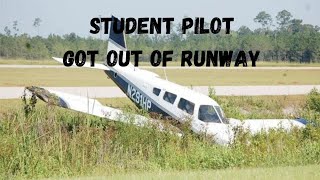 Student Pilot Veers Off Runway Panics Hard [upl. by Cyprian]