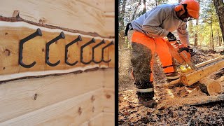 Live Edge Coat Rack Using A CHAINSAW [upl. by Burchett105]