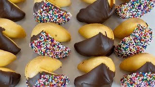 How to Make Chocolate Dipped Fortune Cookies [upl. by Nitaf]