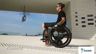 Lightweight Yomper wheelchair power assist from Recare [upl. by Ydor]