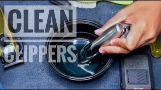 HOW TO DEEP CLEAN SANITIZE AND OIL BARBER CLIPPERS [upl. by Aenitsirhc]