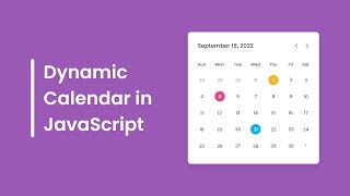 Create A Dynamic Calendar in HTML CSS amp JavaScript  Calendar in JavaScript [upl. by Secnirp722]