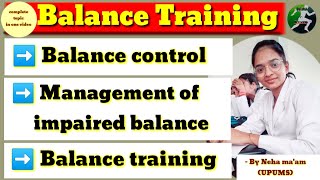 Balance training balance control management of impaired balance  balance training all cover [upl. by Dorcas]