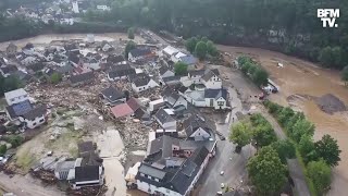 Inondations en Allemagne ces images aériennes montrent la ville de Schuld complètement dévastée [upl. by Mansfield815]