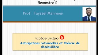 Vidéo 6 Théorie Économiques contemporainesLa théorie de déséquilibre amp anticipations rationnelles [upl. by Akihc]