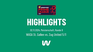 Highlights WASA St Gallen vs Zug United 511 [upl. by Adlesirg]